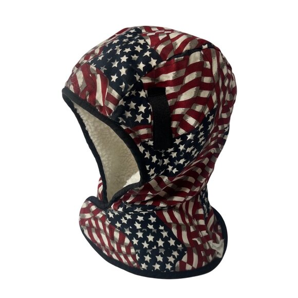 Patriotic American Flag Hood Liner With Warm Fleece Lining - Picture 3 of 9